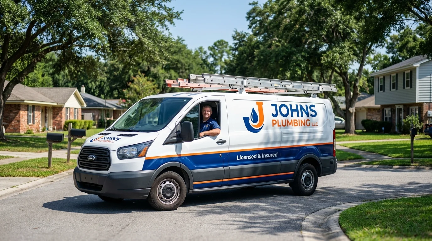 Johns Plumbing LLC service van in Northampton, PA